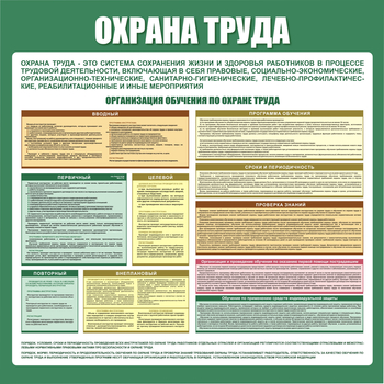 С06 Стенд организация обучения по охране труда (1000х1000 мм, пластик ПВХ 3мм, Прямая печать на пластик) - Стенды - Стенды по охране труда - . Магазин Znakstend.ru