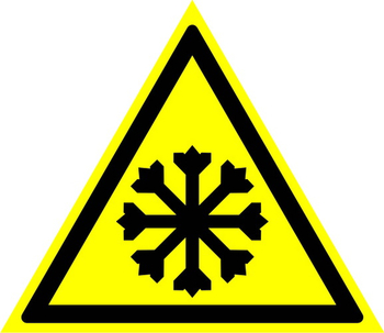 W17 осторожно! холод (пленка, сторона 200 мм) - Знаки безопасности - Предупреждающие знаки - . Магазин Znakstend.ru